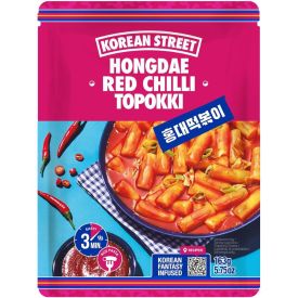 Ātri pagatavojamas rīsu kūciņas garšvielu mērcē ar sarkano čili garšu, Hongdae, saldi-asas, 163g