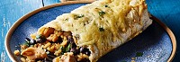 Oven-baked chicken burrito