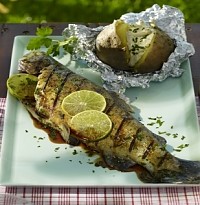 Teriyaki trout with lime