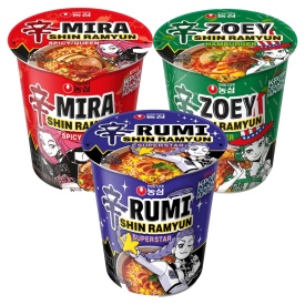 NONGSHIM Ātri pagatavojamās zupas nūdeles bļodā SHIN RAMYUN DEMON HUNTERS 3 X 68 G